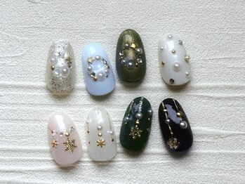 クリスマスアートネイルサンプル