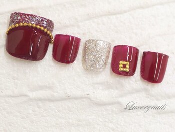 ラグジュアリーネイルズ オオミヤ(Luxury Nails Omiya)/おしゃれ*赤Nail