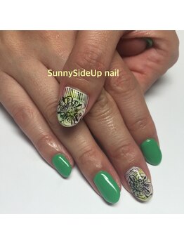 サニーサイドアップ ネイル(Sunny SideUp nail)/レトロフラワーアート