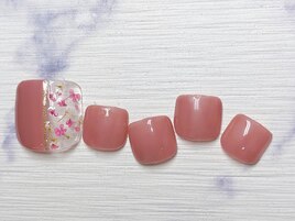 押し花フットネイル