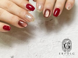 秋色マグ×ボルドーネイル