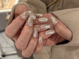 シルバーグリッターネイル