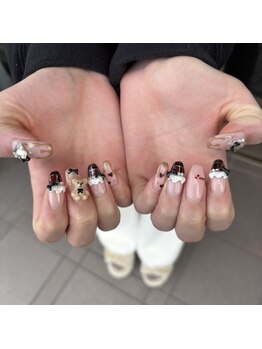 バレンタインネイル