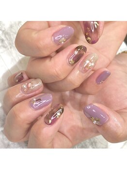 グラマラス プレジール 中野店(glamourous plaisir)/金箔シェルネイル