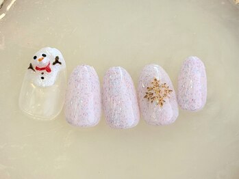雪だるまネイル