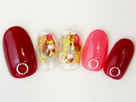 塗りかけボルドー金箔