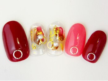 ネイルサロン ドレリッチ 大宮店(drerich)/塗りかけボルドー金箔