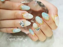シュガーネイル(sugar nail)/ライトブルーニュアンスネイル