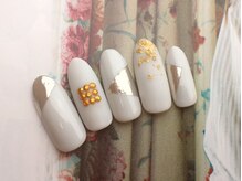 ネイルサロン ティディ(TIDY)/グレー+ブロッキングミラー