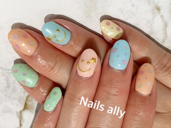 ネイルズアリー 立川店(Nails ally)/パステル×ニコちゃん
