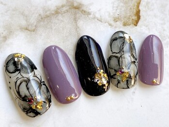 アミネイルズ(AmiNails)/水彩画フラワーネイル♪