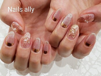 ネイルズアリー 立川店(Nails ally)/マグネット×ミラーフラワー
