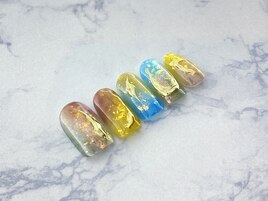 ミラー凹凸&うねうねネイル