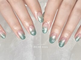 グリーングラデーションネイル♪