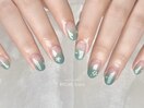 グリーングラデーションネイル♪
