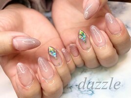 ラメグラストーンネイル