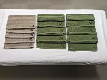 コリコリとるとる 天童店/男性用のタオルは『M』の印