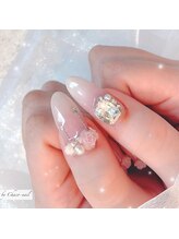 チャコネイル(chaco-nail)/バラとキラキラストーンネイル