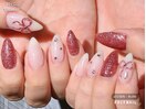 *先着順*ボルドー×リボンネイル