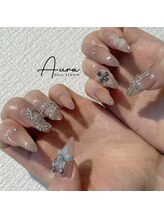 オーラネイル(Aura Nail)/キラ盛りリボンネイル