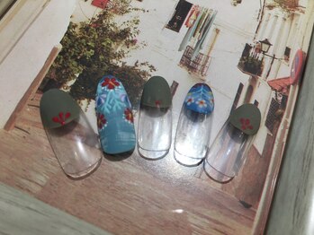 【A】花刺繍ネイル