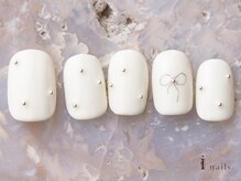 アイネイルズ 吉祥寺店(I nails)/手描き鉛筆リボンネイル
