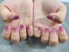 ラメグラデーション+有料パーツ