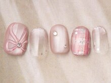 アイネイルズ 天神今泉店(I-nails)/リボンインクチェックガーリー