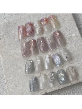 ウプ(upu)の写真/淡いニュアンスネイルで垢抜け♪こだわりの定額サンプルがお洒落！