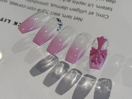 ピンクグラデ×クロムネイル