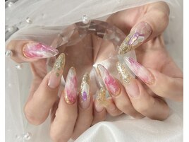 水彩マーブルネイル