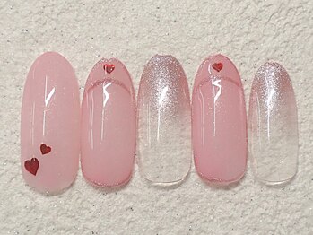 リノ ネイル(Rino nail)/9月新作809t1ハートネイル