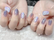 フォルトゥーナ 神田(Fortuna)/縦グラデーションフラワーネイル