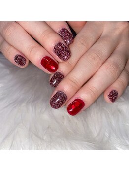 フラッシュ×ハートホロネイル