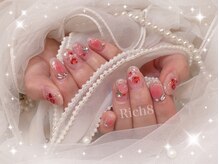 ネイルアンドまつげエクステ リッチエイト 原宿店(Rich8)/パーツ定額★赤チークネイル