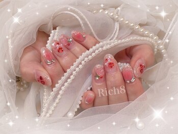 ネイルアンドまつげエクステ リッチエイト 原宿店(Rich8)/パーツ定額★赤チークネイル