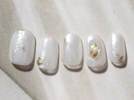 パールホワイトニュアンスnail