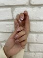 トゥルーネイル アンド アイ 博多店(TRU NAIL & EYE)&nbsp;ちゅるんピンクにホワイトパウダーをのせ綺麗めなデザイン！