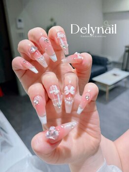 デリーネイル(Dely_nail)/ガーリーなリボンネイル