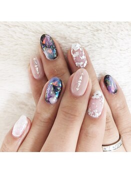 アイラッシュアンドネイル専門店 クラル(CURAR)/ホイルアートネイル¥7980