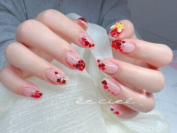 ルシエル(le ciel)/赤ハートネイル♪