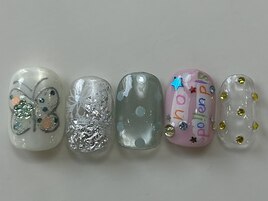 春蝶々パステルドット星