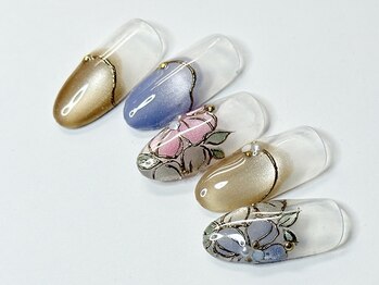 ジュエル(Jewel)の写真/浦和駅近◎大人かわいい上品フラワー×透明感ニュアンス定額ネイル/オフ&ケア込みで通いやすいJewel