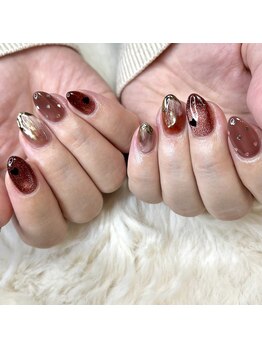 リファインネイル(refinenail)/ニュアンスバレンタインネイル