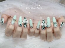 ピオミエルネイル 新宿(pio miel nail)/ミントハートの甘辛ネイル