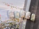 初夏淡色パール空ネイル