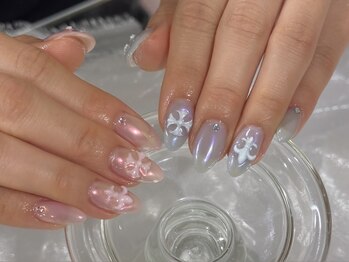 ピンク×ブルー クロムネイル☆