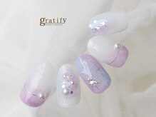 グラティフィー 梅田店(gratify)/初夏のミラーアートネイル
