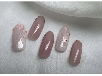 スピードネイル アンド アイ 宮交シティ店/#55 【桜×ラメライン】