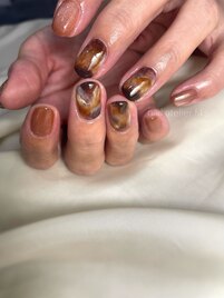 べっ甲brownネイル